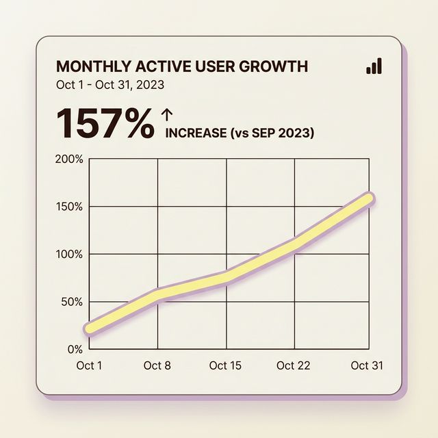 Chart showing 157% traffic increase